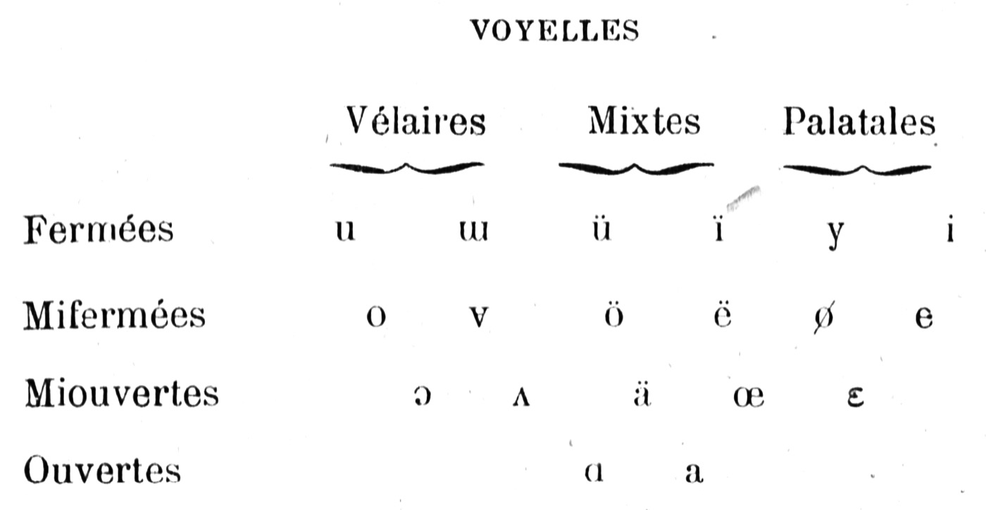 Historic 1893 IPA chart of vowels