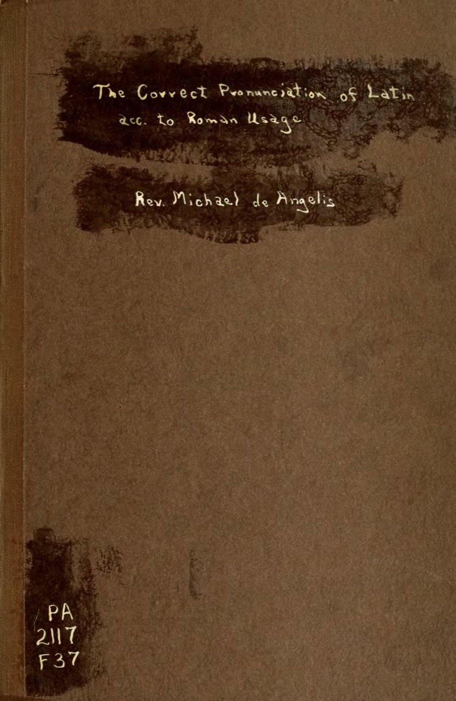 Title page of a historic manual on the correct pronunciation of Latin according to Roman usage