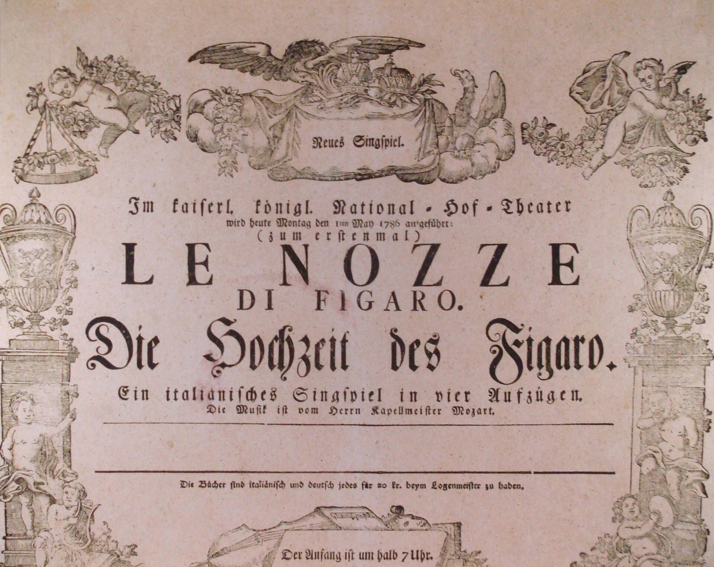 Original poster for Mozart's The Marriage of Figaro